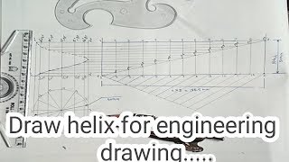 How to draw helix for engineering drawing in hindi [upl. by Pleasant47]