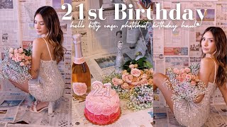 21st BIRTHDAY VLOG  photoshoot hello kitty cafe birthday haul [upl. by Everrs]