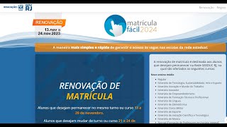 Matrícula Fácil 2024  rede estadual do Rio de Janeiro calendário inscrições online [upl. by Boff262]