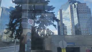 Winter bus ride from Centennial College to Scarborough Town Center Station Ontario Canada [upl. by Dnalevets]