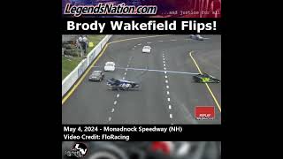 Brody Wakefield Flips Bandolero Wreck at Monadnock Speedway NH May 4 2024  Legends Nation [upl. by Leonerd]