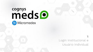 Login Institucional e Usuário Individual  Cognys Meds com Micromedex [upl. by Biron]