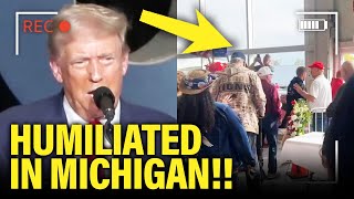 Trump GOES NUTS as Audience WALKS OUT in Michigan Speech [upl. by Ellevart]