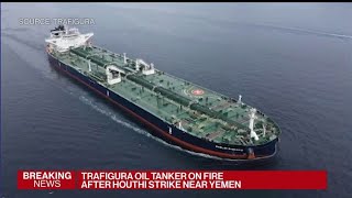 Trafigura Oil Tanker Hit by Houthi Missile [upl. by Ide504]