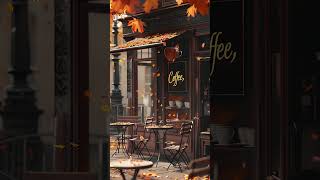 Autumn Ambience Outside the Cafe and Soft Smooth Jazz 🍁 Morning Jazz for working and studying 🎶 [upl. by Joelly]