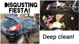 Cleaning a disgusting ford fiesta car disaster detail [upl. by Alaet]