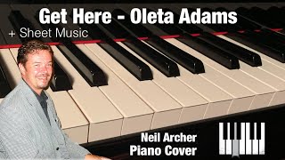 Get Here  Oleta Adams  Piano Cover  Sheet Music [upl. by Egnalos]