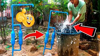 New Idea Increase Water Pressure With Plastic Bottles PVC Pips Easy Way And Less Time [upl. by Lessirg]