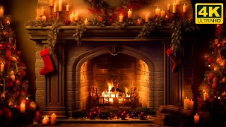 Christmas Fireplace 4K 🔥 Burning Fireplace amp Crackling Fire Sounds NO Music [upl. by Utter]