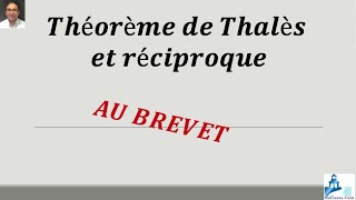 théorème de Thalès et réciproque au brevet [upl. by Gottlieb636]