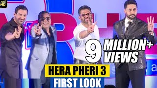 Hera Pheri 3 First Look Launch  Paresh Rawal Suneil Shetty John Abraham Abhishek Bachchan [upl. by Ambrogio]