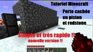 Tutoriel Minecraft  Porte cachée Piston  Redstone 2x2 nouvelle version  Simple et très rapide [upl. by Myna]