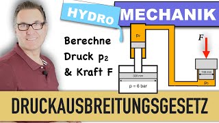 Druckausbreitung im Hydraulisches System  Pascal´sche Gesetz  Hydrostatischer Druck [upl. by Addi]