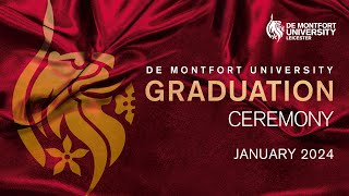 DMU January Graduations 2024 Friday 26 January 10am [upl. by Branch609]