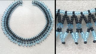 Basic netted necklace for beginning beaders beading tutorial [upl. by Traggat]