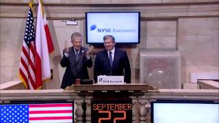 22 September 2011 President of the Republic of Poland rings the NYSE Opening Bell [upl. by Cecelia]