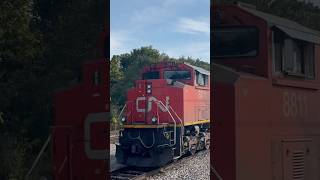 CN train enters Markham Yard with an inspection car [upl. by Jobey]