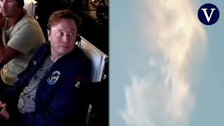 El momento de la explosión del cohete Starship de SpaceX cuatro minutos después del despegue [upl. by Cyb]