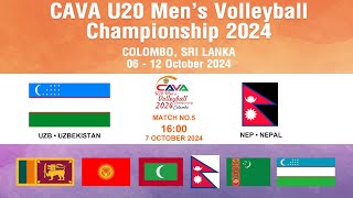 Uzbekistan  Nepal Match NO5 CAVA Mens U20 Volleyball Championship 2024  Colombo [upl. by Suiradel]