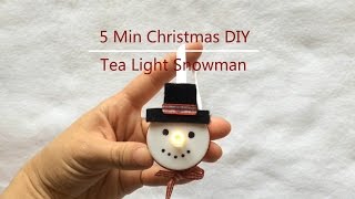 5 min Christmas DIY  tea light snowman [upl. by Attevroc427]