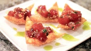 Ahi Tuna Recipe  Hawaiian Poke Nachos [upl. by Delp]