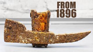 Very Rusty Military Pickaxe from 1896 Restoration Over 100 years underground [upl. by Dibrin]