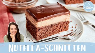 NutellaSchnitten  NutellaKuchen vom Blech  Sooo saftig und ganz einfach 😍  Einfach Backen [upl. by Sibel577]