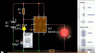 555 timer projects led flashing no 1 [upl. by Bernadine]