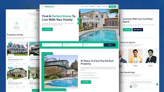 Responsive House Rent Website Using HTML CSS Bootstrap  Bootstrap 5 Website Tutorial [upl. by Naillik370]