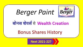 Berger Paint Bonus Shares History [upl. by Therine]