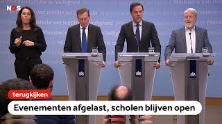 TERUGKIJKEN Persconferentie over maatregelen tegen coronavirus [upl. by Standford455]