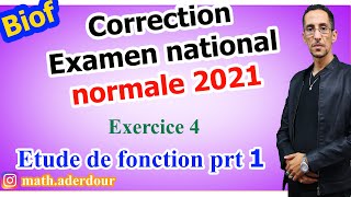 Correction  Examen national 2021  Etude de fonction prt1 [upl. by Harper433]