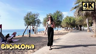 Badalona Beach Walking Tour  Paseo Maritimo 2024 Barcelona 4K [upl. by Ihteerp]