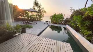 Maldives Alila Kothaifaru Maldives  One Bedroom Sunrise Beach Villa  room 103  follow sunrise 🌅 [upl. by Nanaj]