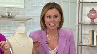 Diamonique x Erin Moseley Adjustable Trio Stone Necklace SS on QVC [upl. by Georgetta545]