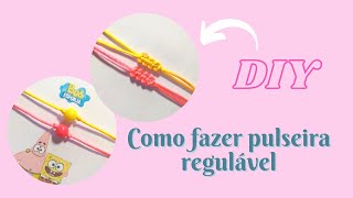 Como fazer pulseira regulável fecho macramê Rápido e fácil DIY 💓 miçangas bijuteria macrame [upl. by Reniti]