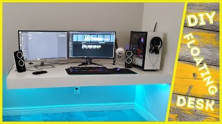 DIY Floating Gaming Desk Build ONLY 100 [upl. by Letnohs]