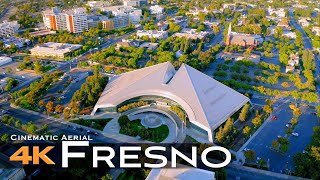 FRESNO 🇺🇸 Drone Aerial 4K California  USA United States of America [upl. by Akcirret]