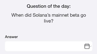 Time Farm Answer Today  When did Solana’s mainnet beta go live  Time farm oracle of time [upl. by Koressa338]