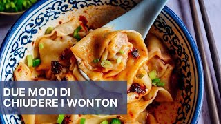 Come Chiudere I Wonton in Due Modi [upl. by Haodnanehs]