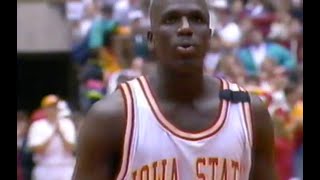 1993  Iowa State beats 7 Kansas  NCAA Basketball  Hilton Magic [upl. by Cristiano]