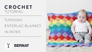 Tunisian Crochet Entrelac Blanket in Rows [upl. by Lenroc]