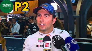 quotEstuve Conectado Con El Autoquot  Declaraciones Checo Pérez Tras Finalizar P2  Arabia Saudi 2024 [upl. by Cutter]