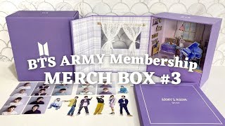 BTS MERCH BOX 3  ARMY Membership Merch Pack   UNBOXING ASMR [upl. by Selinski]