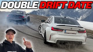 2x BMW M3 G80 DOUBLE DRIFT DATE IN THE MOUNTAINS  PURE TIRE CARNAGE  CRASH [upl. by Fonseca]