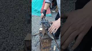 Making a guilitine trigger switch history bunratty blacksmith woodworking ireland craft fyp [upl. by Archle]