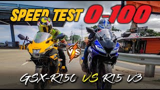 Gsxr150 vs R15 V3  Speed Test 0100  R15 V3 Rider Challenged Me  Xtreme Biker Mizan  Mawa [upl. by Catha927]