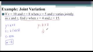 Lesson 95  Joint Variation Examples [upl. by Aimit]