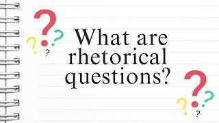 What is a Rhetorical Question [upl. by Rance128]