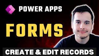 Power Apps data input Adding a form to editcreate a record in Power Apps and changing field types [upl. by Beuthel]